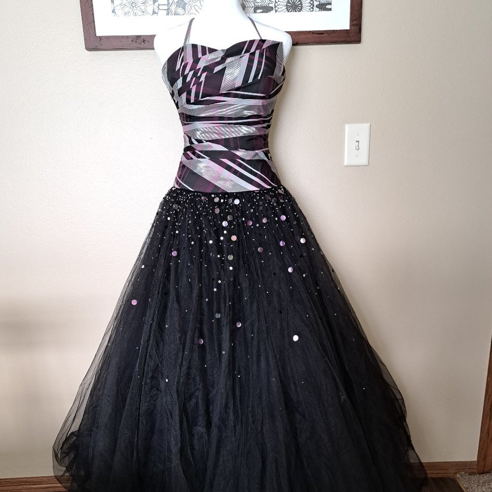 Alyce Designs Burgandy Multi Ball Gown